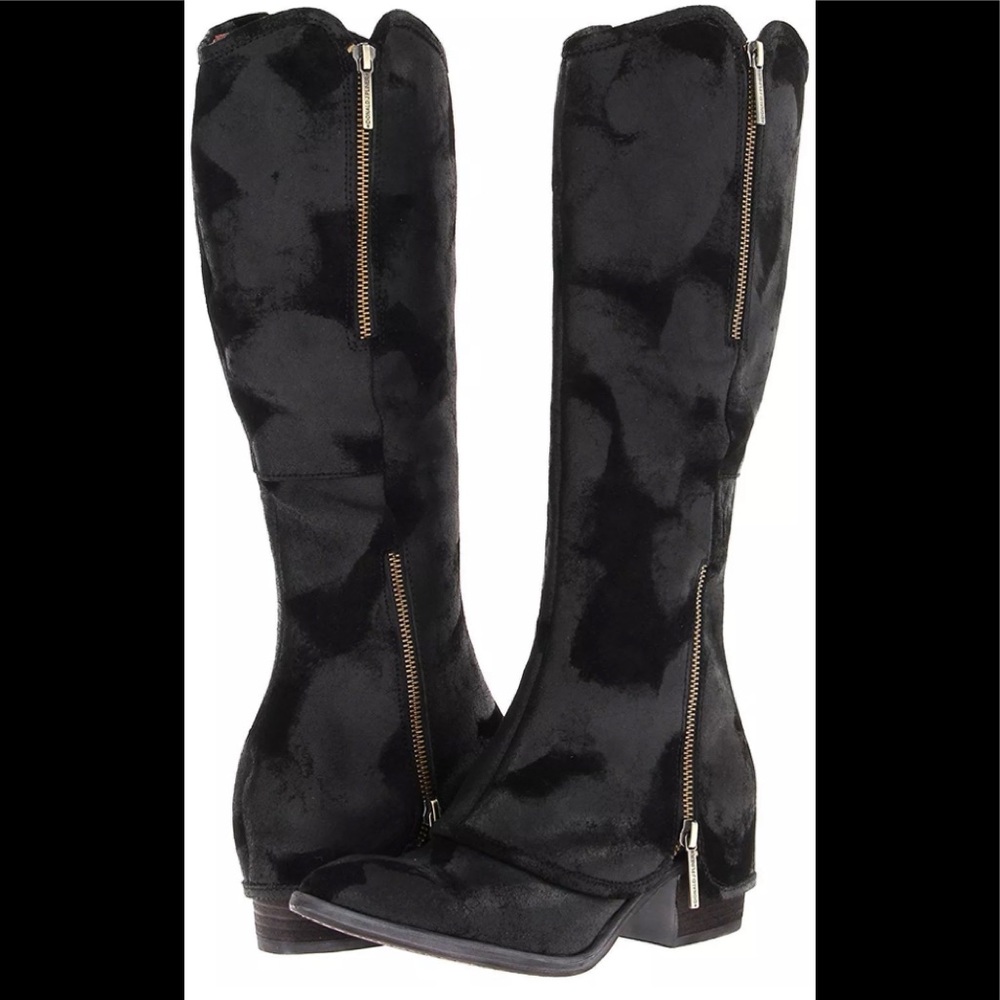 Donald J. Pliner Shiny Black Heeled Boots